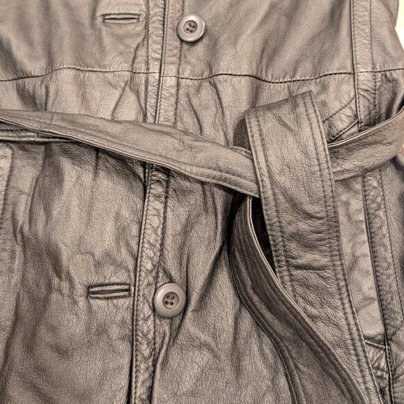 Wilson Belted Leather Mini Trench Jacket with Thinsulate - Women's sz M - Picture 6 of 11